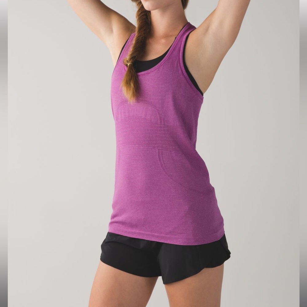 lululemon athletica Purple Striped Racerback Tank